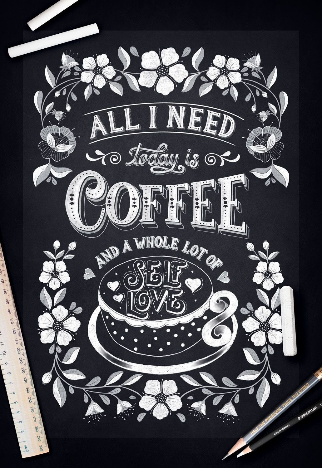 CalliLetters-Kreidelettering-Selbstliebe-Kaffee