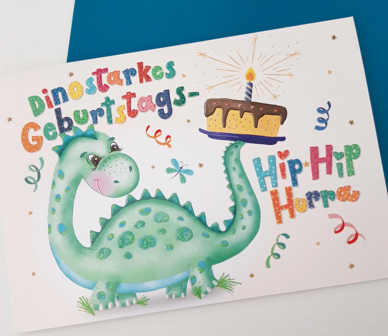 CalliLetters-Illustration-Lettering-Kindergeburtstagskarte-Dinosaurier-Taurus-Verlag-Sandra-Berezina