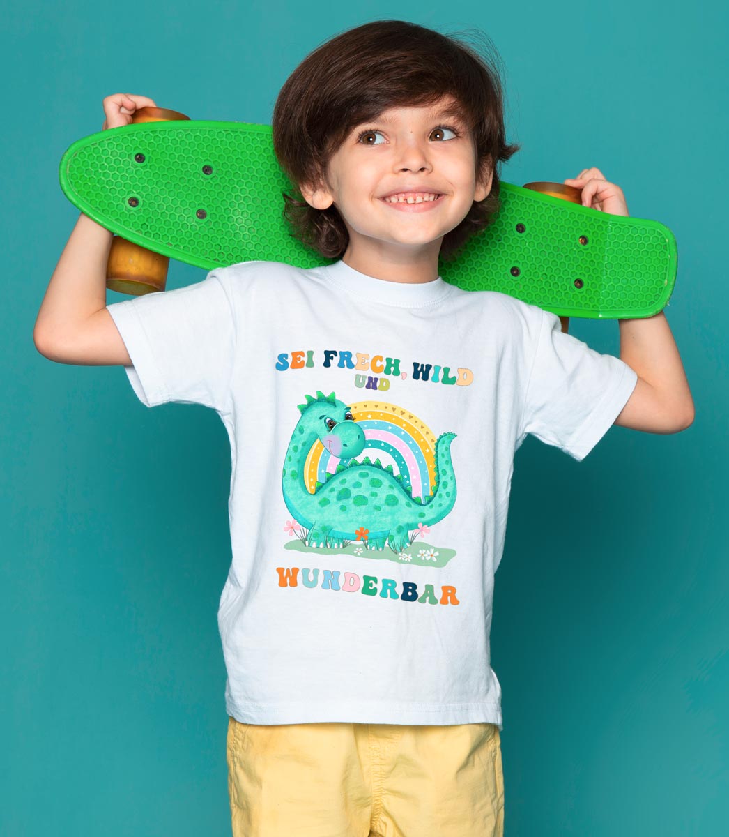 CalliLetters-Illustration-Lettering-T-Shirt-Design-fuer-Kinder-Dinosaurier-Sandra-Brezina-Wien