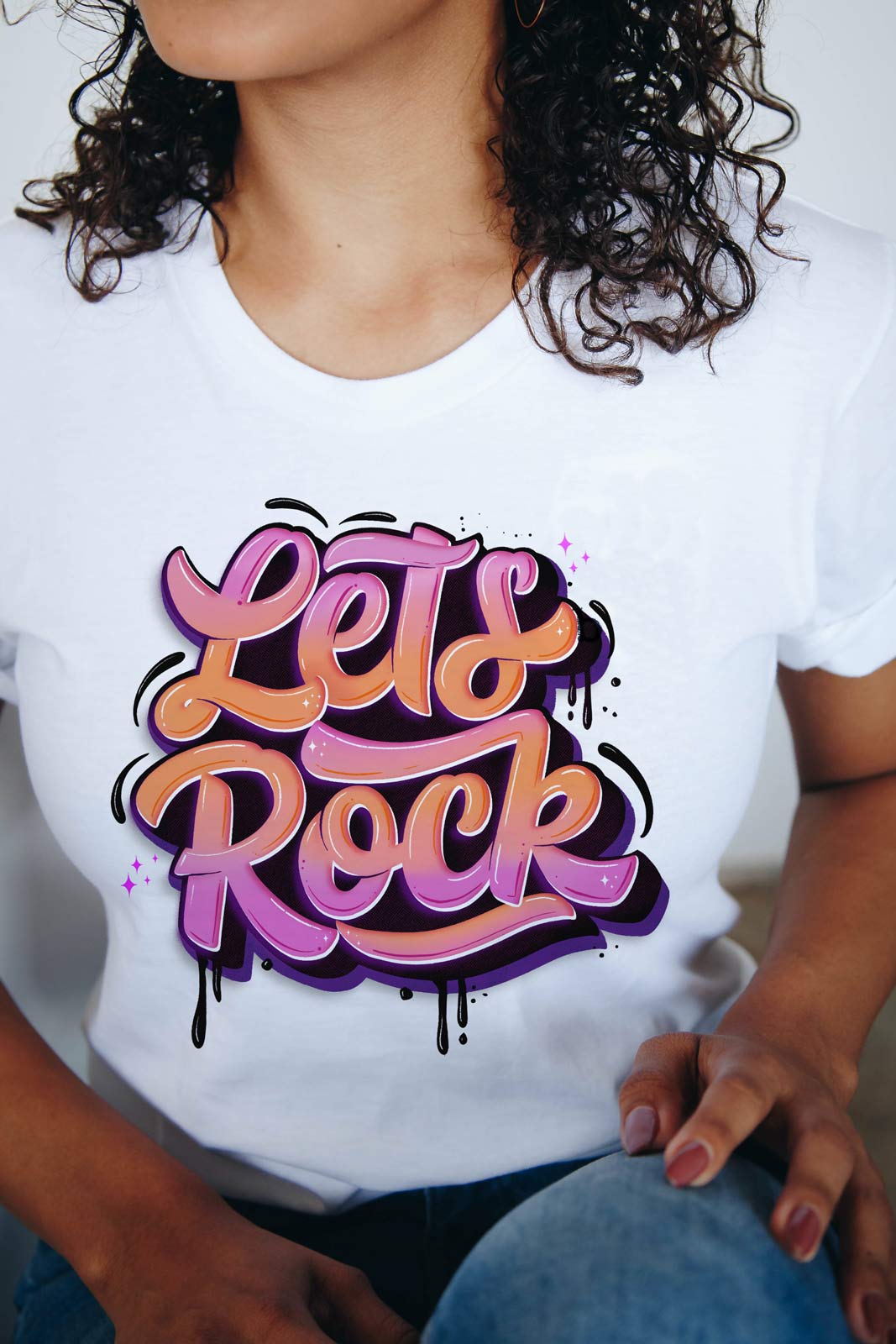 CalliLetters-Lettering-Brushkalligrafie-Logodesign-T-Shirt-Lets-Rock-Sandra-Brezina-Vienna