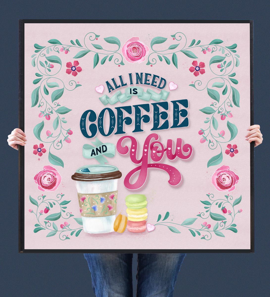 CalliLetters-Lettering-Illustration-All-I-Need-is-Coffee-and-You-Sandra-Brezina-Wien