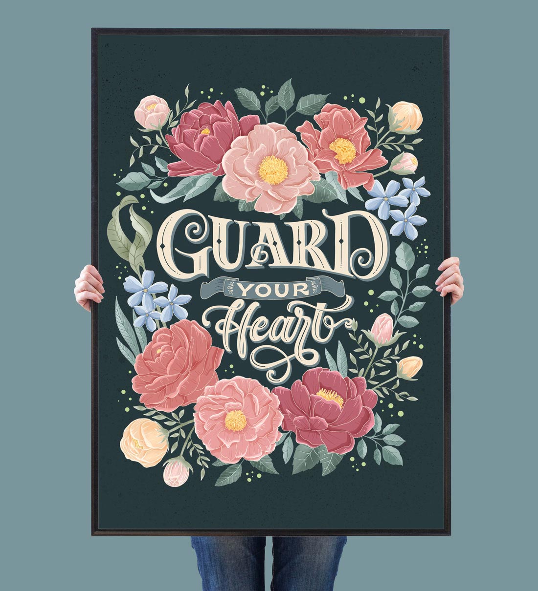 CalliLetters-Guard-Your-Heart-Handlettering-und-Illustration-Sandra-Brezina-Grafik-Wien