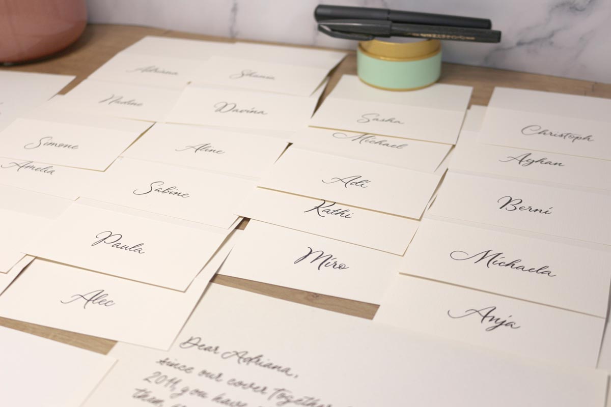 Kalligrafie für Opernball Gäste 2026 von Sandra Brezina, Wien